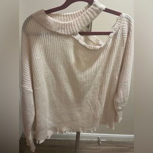 Cream off the shoulder sweater size large